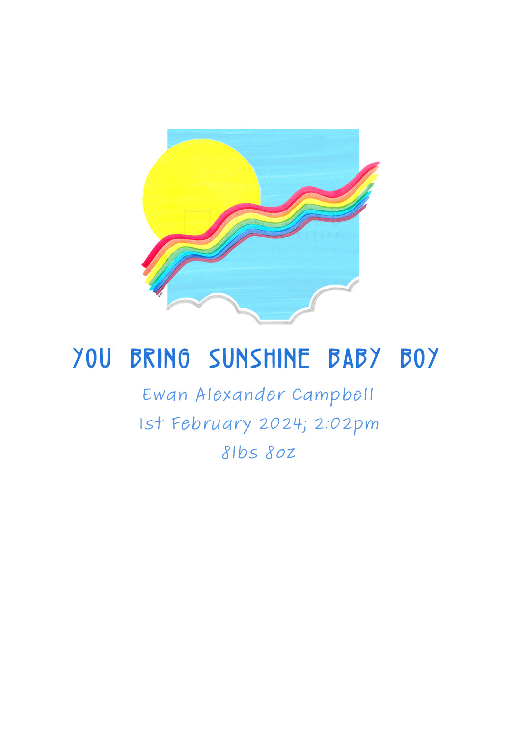 Art print: You Bring Sunshine, Baby Boy